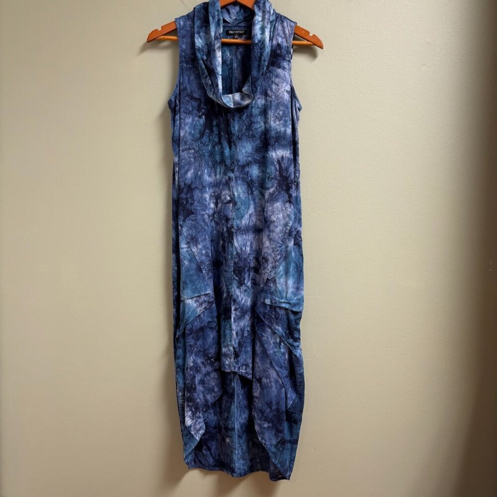 Womens Linen Midi Dress‎ Size S Lagenlook Artsy Boho Hippie Casual Summer Beach